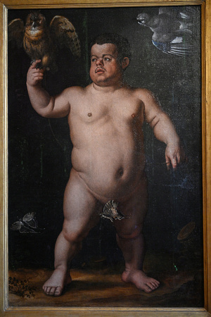 Portrait of the Dwarf Morgante by Bronzino (c. 1552)